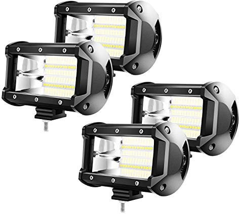 UISEBRT 4 x 72W Zusatzscheinwerfer LED Offroad Scheinwerfer - Arbeitslicht Arbeitsscheinwerfer 21600LM 10-30V 6000K Wasserdicht IP67 (4 x 72W