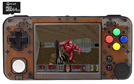 Game Kiddy 350H GKD350H Black Transparent Portable Retro Gaming Handheld Console ; Dual-Core CPU Up-To 1.5Ghz, 3.5 IPS Display, OpenDinguX OS [GKD350H-BLACK-T]