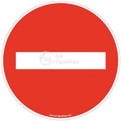 AUA SIGNALETIQUE - Panneau Sens interdit - Ø 450 mm, PVC 1.5mm