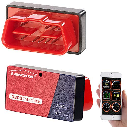 Lescars OBD Adapter Bluetooth: OBD2-Adapter mit ELM327-Chip und Bluetooth, für Smartphones (OBD Stecker, ODB2, Auslesestecker)