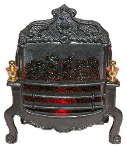 Glow Well Fires Puppenhaus Georgischer Kohle Feuer Kunstvolles Aufleuchtend Miniatur Kamin Zubehör 12V