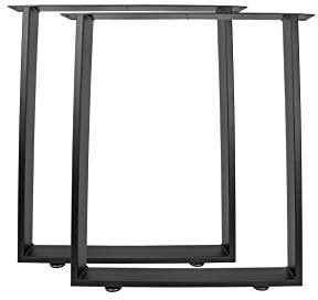 X T Tischbeine Tischkufen Stahl Tischgestell Industriedesign Tischuntergestell metall, Ausführung:Trapez 720x600mm