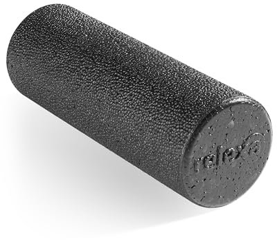 Relexa Faszienrolle Mini - Ideal Zur Massage Bei Muskelschmerzen & Als Ergänzung Zum Fitness-Training - Angenehmes Material & Recyclebar - Schwarz