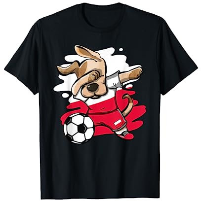 Dabbing Dog Polen Fußballfans Trikot Polnische Fußballliebhaber T-Shirt