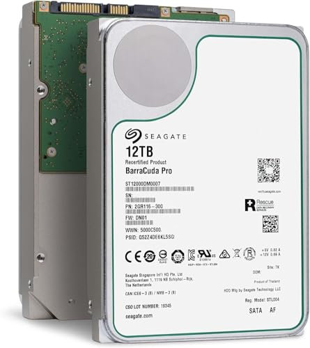 Seagate Barracuda Pro Desktop 12TB Interne Festplatte 3.5 Zoll Sata 6Gb/s 256MB, ST12000DM007 (Reconditionné)