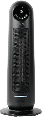 ADLER AD 7731 Keramik-Heizturm, Tragbar Heizlüfter, Thermoventilator 2 Leistungsstufen, Fernbedienung, Timer, LCD-Display, Programmierbar, Temperaturwähler 10 bis 49°C, Thermostat, 2200W