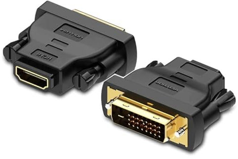 CABLEPELADO Adaptador DVI Macho a HDMI Hembra | Dual Link (24 + 5 Pines) | Adaptador bidireccional DVI | 1080P Full HDTV | Compatible con PS3/PS4, TV Box, BLU-Ray, Proyector | Negro