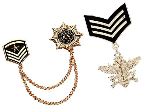 LOVIVER 2X Broche en D' D' Militaire Vintage