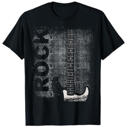 Rockband Herren Damen Gitarrenspieler Distressed Design T-Shirt