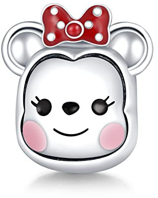 LaMenars Kleine Mausschleife Charm 925 Sterling Silber Perlen passend für Armbänder, Halloween Geburtstag Schmuck Geschenke Frauen Mädchen