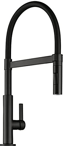 Armatur DRIVE 6 SCHWARZ matt mit Bogenauslauf mit Soft-Touch-Schlauch/Einhebelmischer