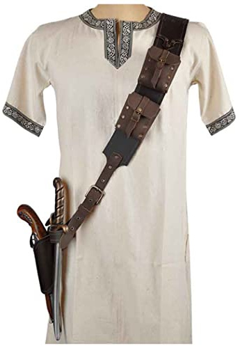 Mittelalterliche Kleidung, für Steinschlosspistole mit Schwertdolchhalter, Frosch-Schultergurt, Holster, Bandolier-Tasche, Piraten-Cosplay-Kostümzubehör, mittelalterlicher Stil