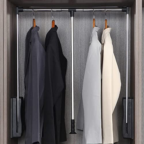 Kleiderlift Verstellbar, Breite Regulierbar Garderoben Lift, Klappbar Wardrobelift Schrank 25Kg, für Garderoben Lift Platzsparend Kleiderschrank Dämpfungssyste (Size : 550-700mm)
