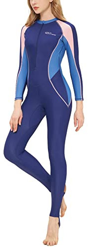 Rashguard Combinaison Femme Slim Fit Maillots de Bain à Séchage Rapide Surf Natation Plongée Rashguard pour Femme Manche Longue M