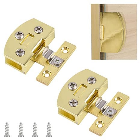 UFURMATE Schrankscharnier, 2Pcs Gold einseitig einstellbare Glastürklemme Scharniere Zinklegierung Side-Mount Pivot Scharniere 90 Grad Bright Clip Scharnier Ersatz für 5-7mm rahmenloses Glas