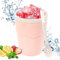 Taza para Hacer Granizados y Batidos de Congelación Rápida - Máquina de Helados Caseros Con Cuchara, Enfriamiento de Aluminio de Doble Capa para Niños y Familiares (Rosa)