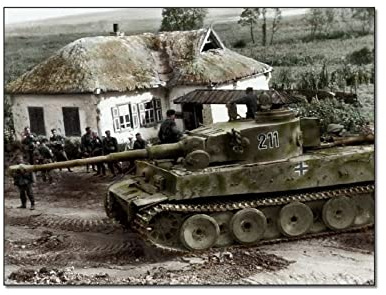 QITEX Leinwand Bilder Wohnzimmer Deutsche Armee Tiger Panzer Art Deco Zimmer ästhetischer Kunstdrucke Vintage Poster Leinwand Bild Wand Bilder Poster für Schlafzimmer Wohnzimmer 50x70cm (Ungerahmt)
