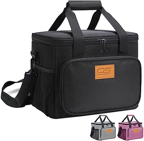 Insulated Portable Food Cooler Picnic Bag Large Capacity Waterproof Material, Lightweight Easy to Carry & Clean for Camping, BBQ, Travel Outdoor Activities (Size: 24 Liter, Black)