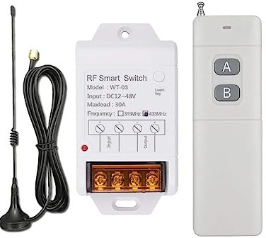 Interruptor de mando a distancia inalámbrico de larga distancia, CC 12 V, 24 V, 36 V, 48 V, 30 A, 40 A, interruptor inalámbrico para exteriores, transmisor de larga distancia, relé de alto