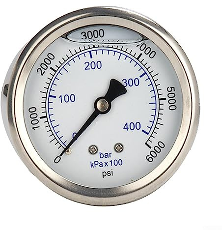 Oniissy M14x1.5 Pressure Gauge for Pressure Washer Jet Cleaner Thread Pressure Washer Pressure Gauge 0-400 Bar 6000 Psi Metal D2.5inch