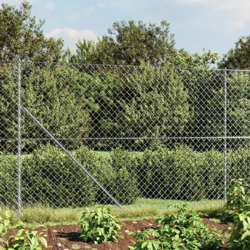 Camerina Chain Link Fence Silver 1.4x10 m,Decorative Fence,Chain Link Fence,Fencing for Patio Outdoor Yard,Fence Panel(SPU:154003)