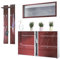 Vladon Garderoben-Set Orlando mit Schuhschrank, Made in Germany, Wandpaneel und Wandspiegel, Weiß matt/Bordeaux Hochglanz