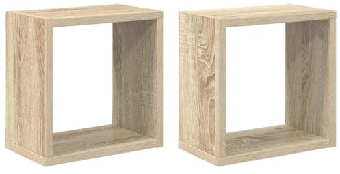 vidaXL Wall Cube Shelves 2 pcs Sonoma Oak 26x15x26 cm