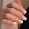 TOMICCA 24 Pièces Faux Ongles Court avec Colle, Court Carré Artificiels Acryliques Pleine Couverture Capsule Français Ongles pour DIY Nail Art Décoration pour Femmes et Filles