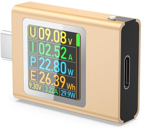 USB C Power Meter Testers, Eversame PD3.1 Digital Multimeter, USB C Voltage Current Voltmeter Amp Volt Ammeter Detector USB C Cable Charger Indicator DC4.5-50V/0-12A，PD2.0/PD3.0/PPS/QC2.0/QC3.0/FCP