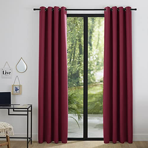 UNIVERSDECOR Lot de 2 Rideaux occultant phonique et Thermique doublé Polaire Arctique 140 x 260 cm (Bordeaux, 2 Rideaux phonique et Thermique 140x260 cm)
