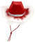 kowaku Roter Cowgirlhut mit Federn Western Cowboyhut für Partybedarf Festival, Gewöhnliche Feder