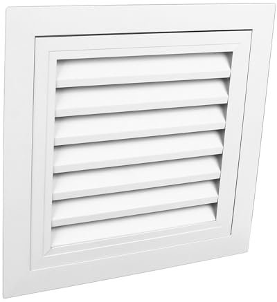 Yomiyuyr Ventilación a dos aguas de aleación de aluminio, 35 x 35 cm exterior, 29,5 x 29,5 cm, cubierta de ventilación de pared interior con pantalla, ventilación con rejilla