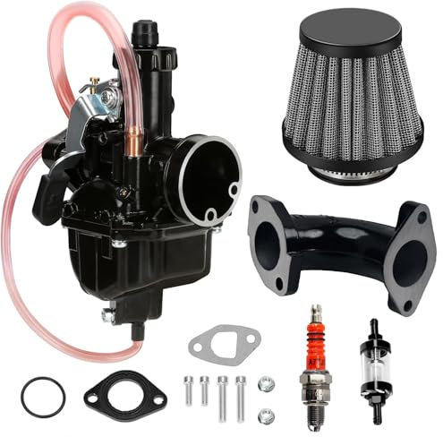 VM22 - Filtro carburatore da 26 mm rivestito in alluminio e filtro carburante ad alte prestazioni a tre ganasce per Lifan YX Zongshen Apollo X15 X18 DBX125 Thumpstar Pit Dirt Bike da 110 cc, 125 cc,