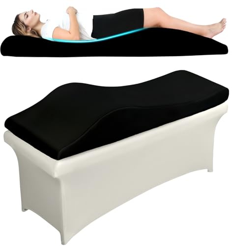LukyHonie Ergonomische Wimpernbett-Massagetischauflage, 30D-Schaumstoff-Matratzenauflage für Lash Tech Gesichtswachs, Schönheitssalon, Massagebettauflage mit Milch-Touch und waschbarem Bezug, Schwarz