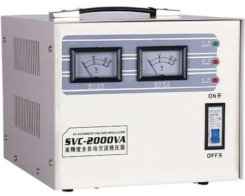 DHMYDPDZ Stabilizzatore di Tensione monofase Domestico ad Alta precisione,Stabilizzatore Automatico，Alimentatore Domestico 220V Condizionatore d'Aria con Protezione da sovratensione, 2000W,2000VA