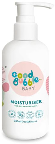 Good Bubble Prebiotic Baby Moisturiser with Vitamin E (250ml) | Gentle Hydrating Lotion, Aloe Vera & Vitamin E, For Sensitive Skin, Prebiotic Complex