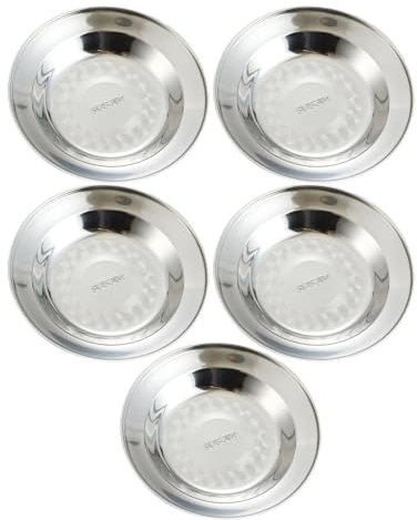 Set da tavola in acciaio inox 304, 5 pezzi, piatti da portata per picnic, campeggio, feste, set di stoviglie per esterni e interni
