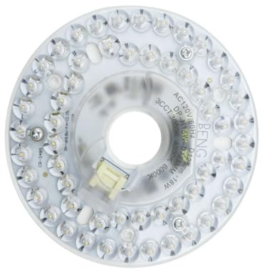 Fiorky Panel de luz de techo redondo de reemplazo para ventilador, 125 mm, blanco, cálido, neutro, montaje empotrado, 24W, 110V, LED, 3000/4000/5000 K, para interiores, hogar