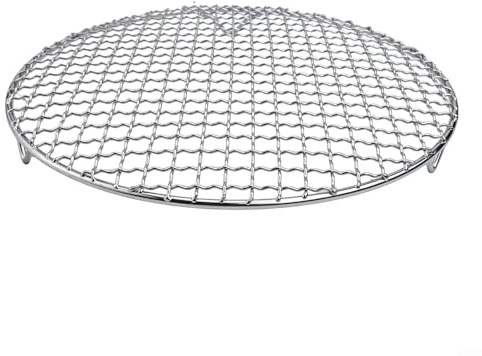 Runder Grillrost aus 201 Edelstahl zum Kühlen von Backwaren oder Grillen von Fleisch (28cm)