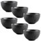 Wilmax - Schale aus Porzellan - 250ml - 6er Set - Salatschüssel - Schwarzer Schüssel für Snacks, Salat -Obstschale - Müsli-Schale - Elegant und Kratzfest - Ideal als Geschenk