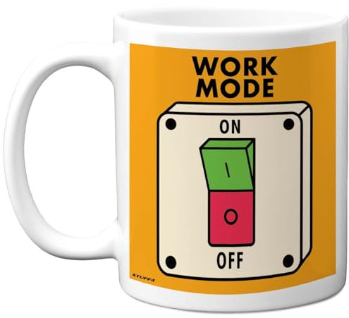 Stuff4 Funny Birthday Mug for Men Women - Work Mode - Novelty Birthday Mugs Present Gifts for Work Colleague Boss Manager Employee, 11oz Ceramic Coffee Humour Joke Banter Cup