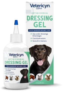 Vetericyn Plus Wundverbands-Gel für Tiere, dicke Barriere-Wundpflege für Katzen, Hunde, Pferde und Kleintiere, wirkt bei Wunden und Hautreizungen, 85 g