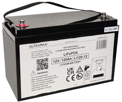 ULTRAMAX LEISURE BATTERY 12V 120Ah LiFePO4 LITHIUM BATTERY