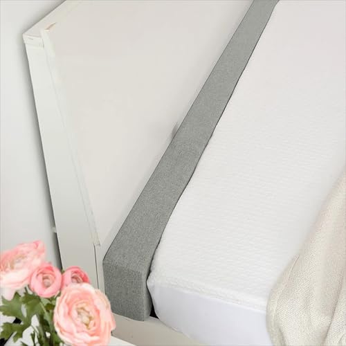 Individuelle Größe, Matratzenkissen, Bettbrücke, weiche Bettlücke/Raumfüller, Kopfteilkissen, Matratzenstützrolle mit Reißverschluss, enge Lücke zwischen Matratze und Wand (220 x 8 x 15 cm, grau)