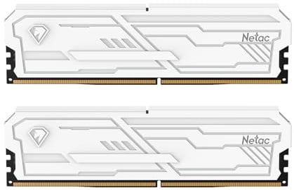 Netac DDR5 RAM 32GB (2x16GB) 5600MHz C46 Intel XMP 3.0 White Heat Vest, Desktop Memory