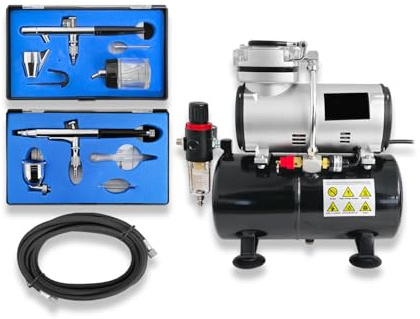 Airbrush Compressor with Tank AIR Brushes 132 + 128 and Hose