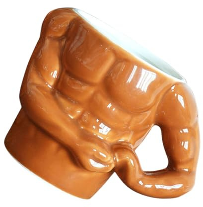 HOODANCOS Ceramic Muscle Mug Stylish Orange Design for Coffee and Juice with Smooth Suitable for Hot Or Cold Drinks, for Outdoors and Picnics