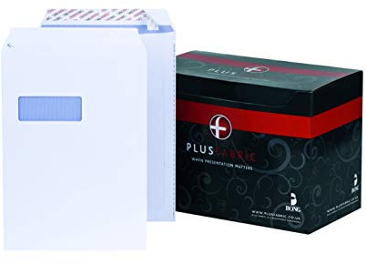 Plus Fabric C4 Prestige White 120gsm Window P&S Pocket Powertac Box of 250 Envelopes