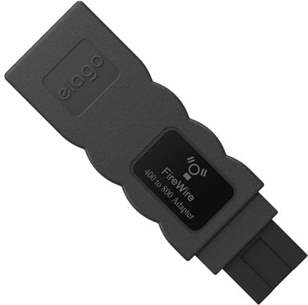 elago Adaptateur FireWire 400 vers 800 Compatible avec Mac Pro, MacBook Pro, Mac Mini, iMac et Autres Ordinateurs - Noir