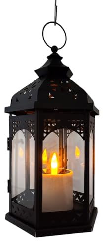 LED-Solar-Garten-Tisch-Boden-Laterne-Windlicht RAMONA Metall schwarz H: 33cm, D: 18cm, IP44, Dekorations-Party-Stimmungs-Weihnachts-Leuchte-Lampe